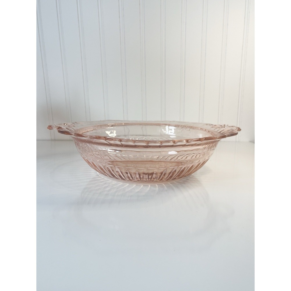 Pink Anchor Hocking Mayfair Open Rose 10" Rd. Vegetable Bowl 1930 -37 Depression